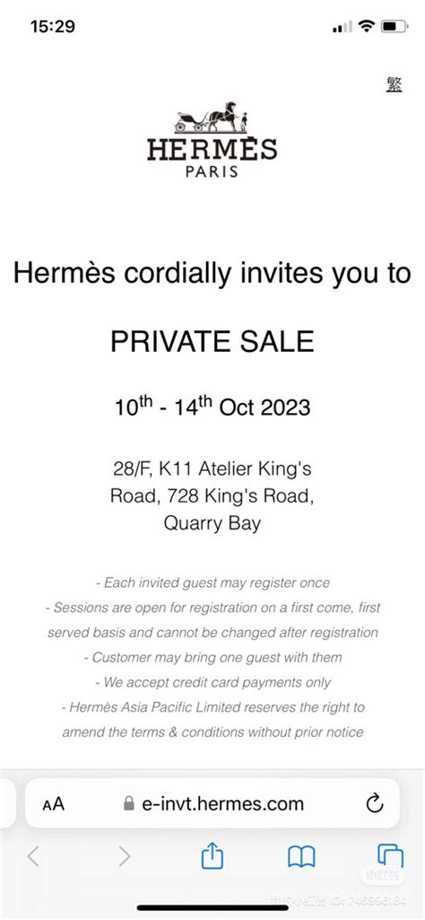 hermes private sale